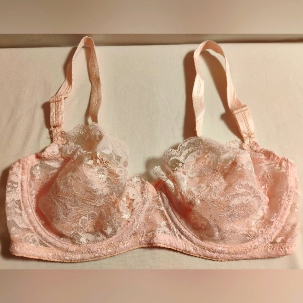 LACE ADJUSTABLE STRAP BRA UNLINED 36C (NWOT)
